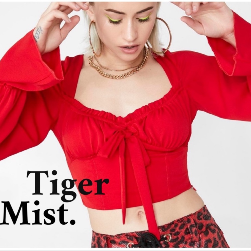 TIGER MIST long sleeve crop top